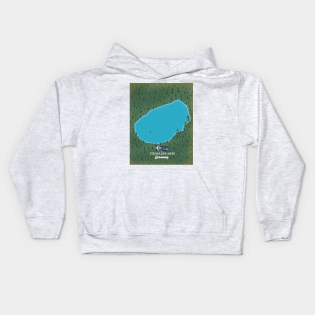 Steinhuder Meer Germany map Kids Hoodie by nickemporium1